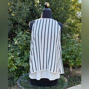Theory unique striped halter top with open back - size P/TR (S/XS)